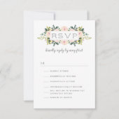 春フローラ赤面 |ウェディングRSVPユーモアのオプション 出欠カード (正面)
