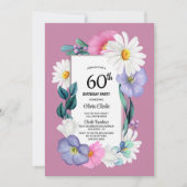 春フローラ60th誕生日パーティー 招待状 (正面)