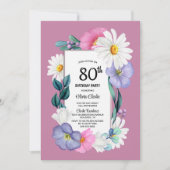 春フローラ80th誕生日パーティー 招待状 (正面)
