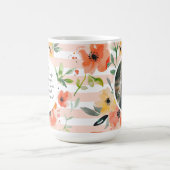 春フローラ |ピーチストライプ |母の日の写真 コーヒーマグカップ (中央)