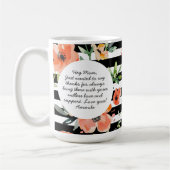 春フローラ |ブラックストライプ |母の日の写真 コーヒーマグカップ (左)