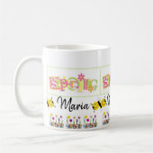 春フローラ(昆虫)マルハナバチマグカップ コーヒーマグカップ (左)