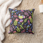 春フローラ:水彩シームレスパターン クッション (ブランケット)