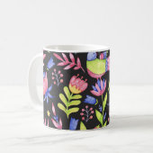 春フローラ：水彩シームレスパターン コーヒーマグカップ (正面左)