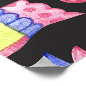 春フローラ：水彩シームレスパターン ポスター (角)