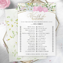 春ブライダルシャワー彼女はむしろゲームカード 招待状