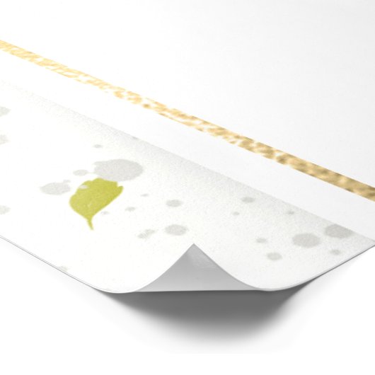 春ブライダルブランチウェルカムサインワイルドフラワー ポスター (角)