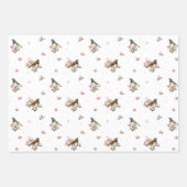 春ブライダル母の日の水の色の鳥 ラッピングペーパーシート (正面3)