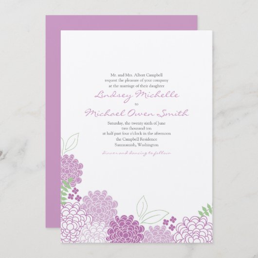 春ブラウス結婚式招待状 招待状 (正面/裏面)