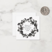 春ブラックの葬儀後のサンキューカード ノートカード (正面/裏面インサイチュ)