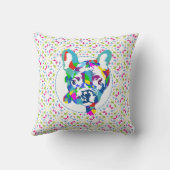 春ブルドッグ線形おもしろいドッグパターン クッション (裏面)