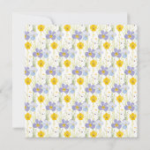 春ブルーと黄色の花ブライダルシャワー 招待状 (裏面)