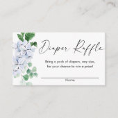 春ブルーグリーンフローラベビーシャワーおむつラッフル エンクロージャーカード (正面)