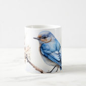 春ブルーバードインザブルーミングツリー コーヒーマグカップ (中央)