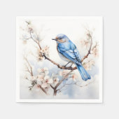 春ブルーバードインザブルーミングツリー スタンダードカクテルナプキン (正面)