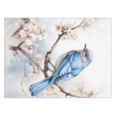 春ブルーバードインザブルーミングツリー テーブルクロス (正面(横))