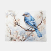 春ブルーバードインザブルーミングツリー ドアマット (正面)