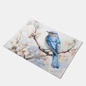 春ブルーバードインザブルーミングツリー ドアマット (アングル)