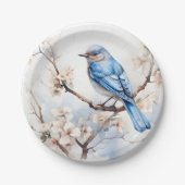 春ブルーバードインザブルーミングツリー ペーパープレート (正面)