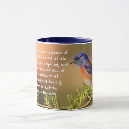 春ブルーバ感動的ード引用文 マグカップ (中央)