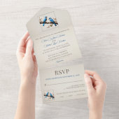 春ブルーバ結婚ーズ オールインワン招待状 (貼ってはがせる)