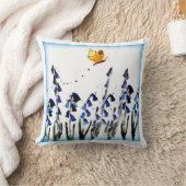 春ブルーベルズバタフライフローラ クッション (ブランケット)