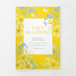 春ブルーベルズプリムローズ白結婚緑 三つ折りプログラム