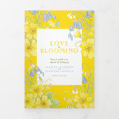 春ブルーベルズプリムローズ結婚イエローブルー 三つ折りプログラム (カバー)