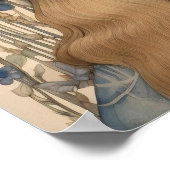 春ブルーベルフラワーガールアートプリント ポスター (角)