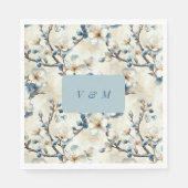 春ブルーホワイト結婚パーズ スタンダードランチョンナプキン (正面)