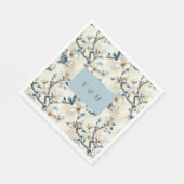 春ブルーホワイト結婚パーズ スタンダードランチョンナプキン (角)