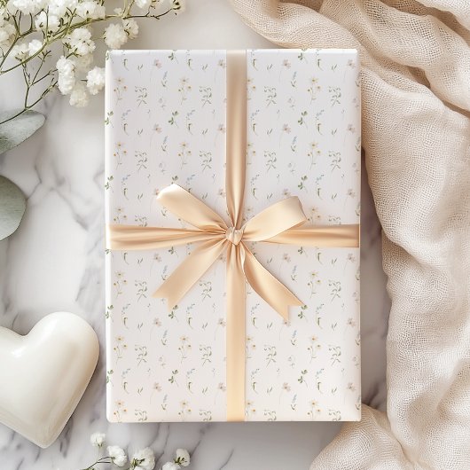 春ブルーワイルドフラワー ラッピングペーパー