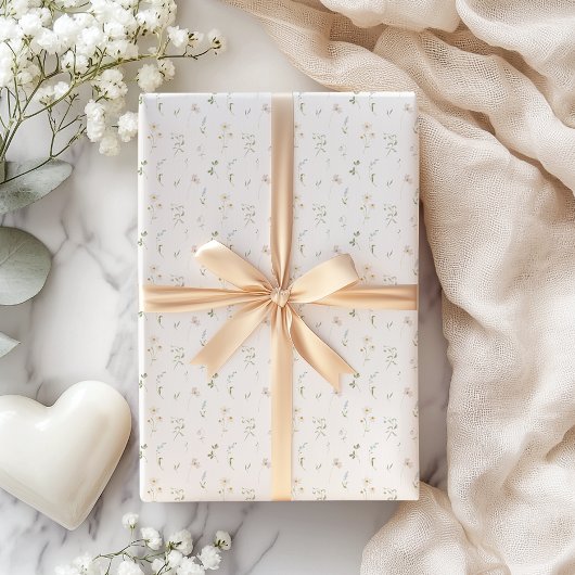 春ブルーワイルドフラワー ラッピングペーパー