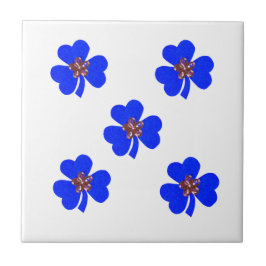 春ブルー、キッチン用ブルークローバー タイル