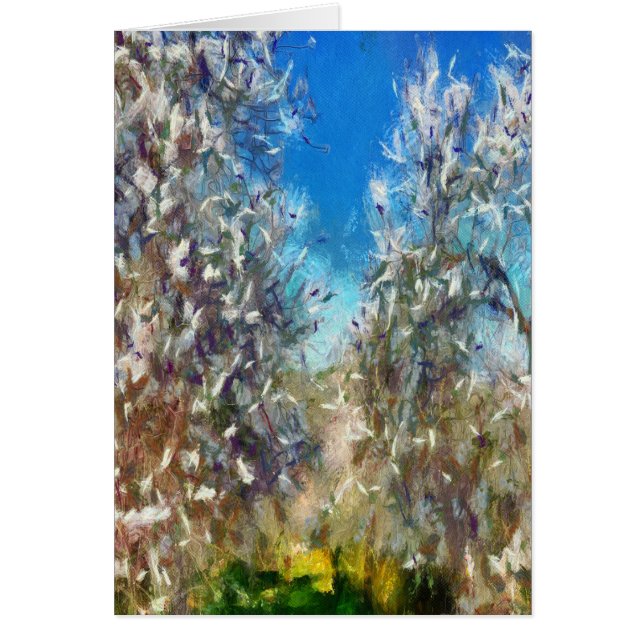 春ブロッサムアーモンドツリーポインティリリスムアートワーク (正面)