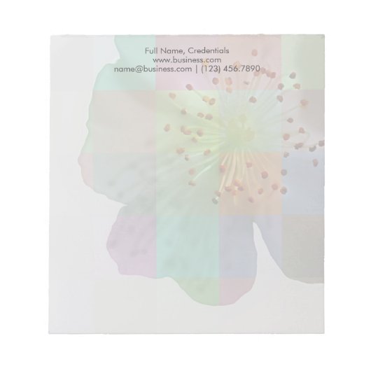 春ブロッサムカラフル幾何学ファインアート ノートパッド (正面)