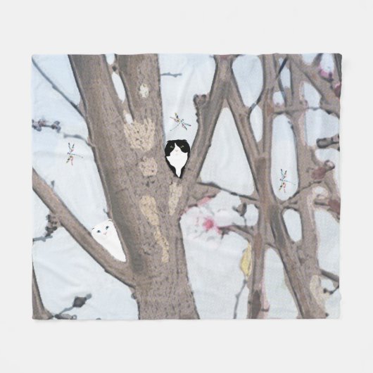 春ブロッサムミディアムフリースブランケット フリースブランケット (正面(横))