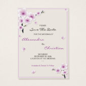 春ブロッサム日付の結婚MiniCardを保存 (裏面)