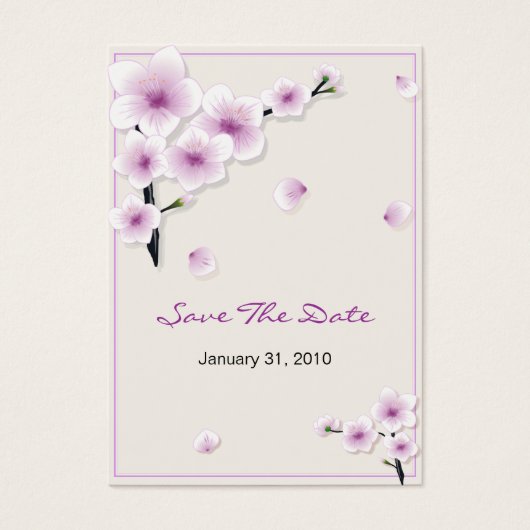 春ブロッサム日付の結婚MiniCardを保存 (正面)