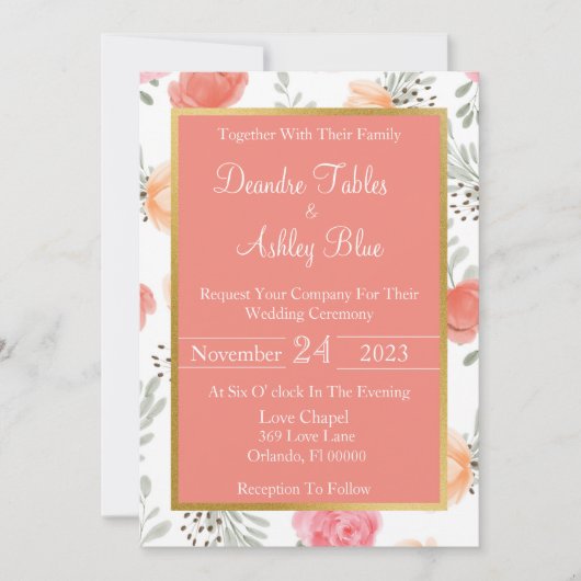 春ブロッサム結婚式招待状 招待状 (正面)