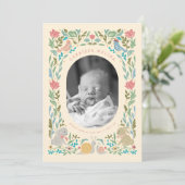 春ブンニースバーズカタツムイルパステルフォト誕生 招待状 (スタンド正面)