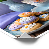 春ブーケのダフォジルチューリップ茶クッキー ポスター (角)