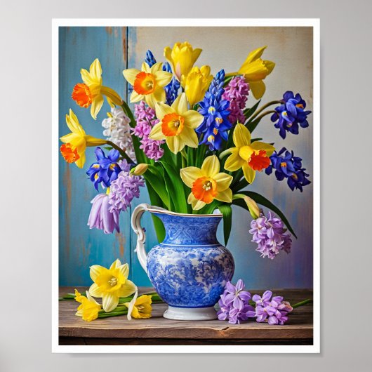春ブーケオブダフォジルスハイアシンス ポスター (正面)