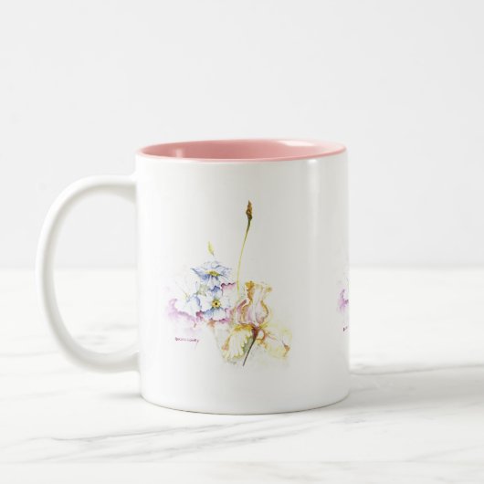 春ブーケコーヒーマグ ツートーンマグカップ (左)