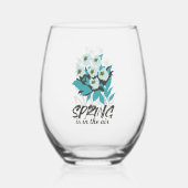 春ブーケチャーム-春は空気フローラ ステムなしワイングラス (正面)