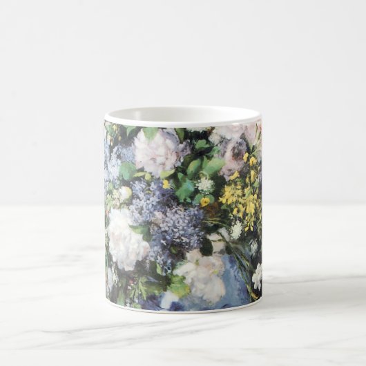 春ブーケバイピエールルノアールヴィンテージ花 コーヒーマグカップ (中央)