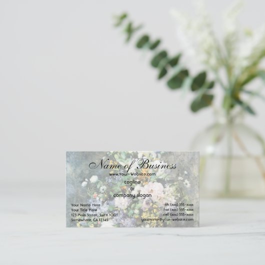 春ブーケバイピエールルノアールヴィンテージ花 名刺 (スタンド正面)