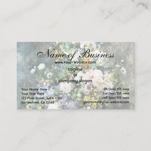 春ブーケバイピエールルノアールヴィンテージ花 名刺 (正面)