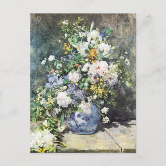 春ブーケバイピエールルノアール,ヴィンテージフラワーズ ポストカード (正面)
