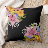 春ブーケフローラ花ピンク黄色ブルーwhit クッション (ブランケット)